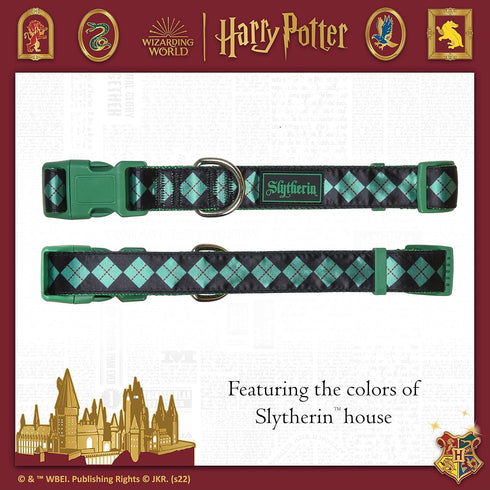 Harry Potter Slytherin Dog Collar in Size Small | Small Dog Collar, Harry Potter Dog Collar | Harry Potter Dog Apparel & Accessories for Hogwarts ...