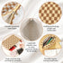 2Pcs Makeup Bag For Women - Large Checkered Knitted Cosmetic Bags&Small Makeup Pouch Aesthetic Design Travel Toiletry Bag Skincare Bag Car Storage...