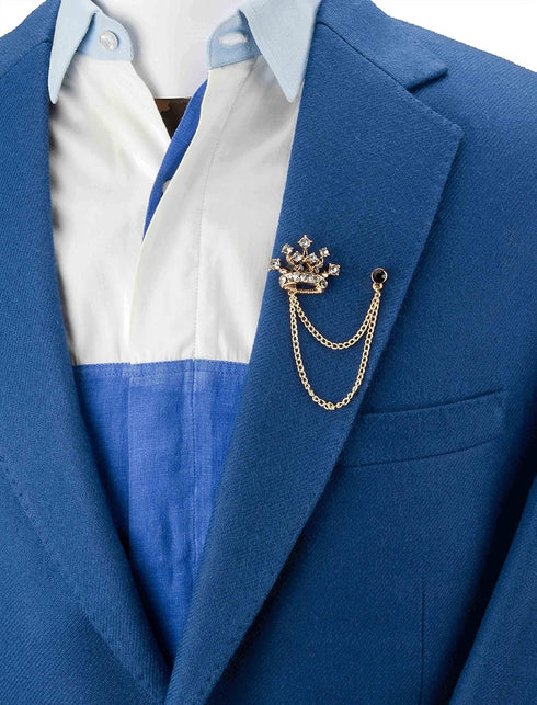 Knighthood Men's Crown Chain Brooch for Men...
