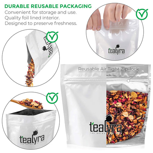 Tealyra - Sweet n’ Sour Cherry - Hibiscus - Beetroot - Pomegranate - Almond - Fruity Herbal Loose Leaf Tea - Caffeine Free - Hot or Iced - 112g (4...