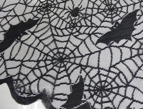 Black Lace Tablecloth Round Overlay with Spider Web and Mat for Halloween Party,Easter,Fireplace and Mantle Cover Decoration (Round 70", Black)...