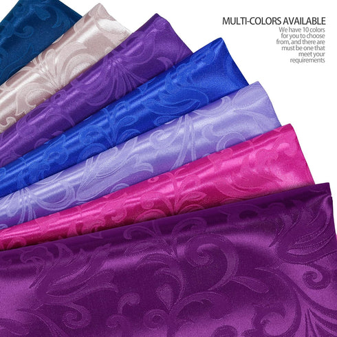 Jacquard Satin Fabric by The Yard - 60 Inch Wide, Shiny Brocade Purple Fabric Smooth & Floral Damask Fabric for DIY Decorations, Craft, Wedding Dr...