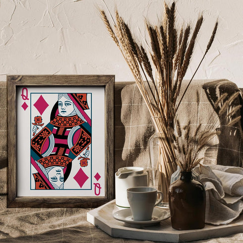 Posterizer 1 pcs-Queen of diamonds Aesthetic Picture-Abstract & Modern Art-Gift for Men Women Entrepreneur Teens-Living Room Bedroom Decor- UNFRAM...