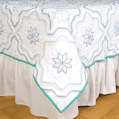 Jack Dempsey Needle Art Interlocking Cross Stitch Star Quilt Blocks, white...