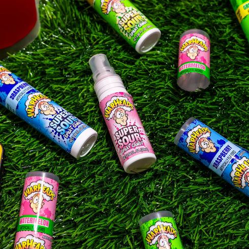 WARHEADS - Super Sour Candy Spray - Blue Raspberry, Green Apple and Watermelon Flavors - 0.68 oz. Bottles - 3 Pack...