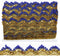 Long 14 Yard Wide 35mm/1.37inch Blue Gold with Gold Sequins lace Trim Decorated Gimp Trim Craft Ribbon for DIY Craft Sewing Fabric, Crafts and Sew...