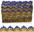 Long 14 Yard Wide 35mm/1.37inch Blue Gold with Gold Sequins lace Trim Decorated Gimp Trim Craft Ribbon for DIY Craft Sewing Fabric, Crafts and Sew...