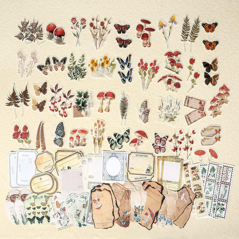 200 Pieces Vintage Scrapbook Supplies Pack for Junk Journal Planners DIY Paper Stickers Vintage Ephemera Pack Decoupage for Art Journaling Bullet ...