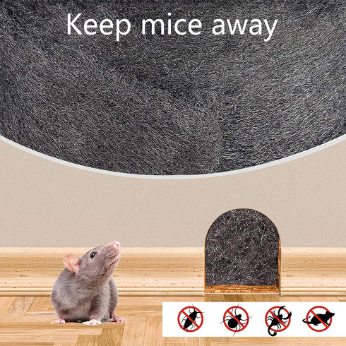 Steel Wool for Mice Control - |15FT (150G)| - Steel Wool 0000 Fill Fabric Fine Wire Wool to Keep Annoying Animals away from Holes Wall Cracks Vent...