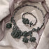 EVER FAITH Bridal Austrian Crystal Jewelry Set, Enamel Rose Flower Leaf Necklace Earrings Bracelet Ring Set for Women...