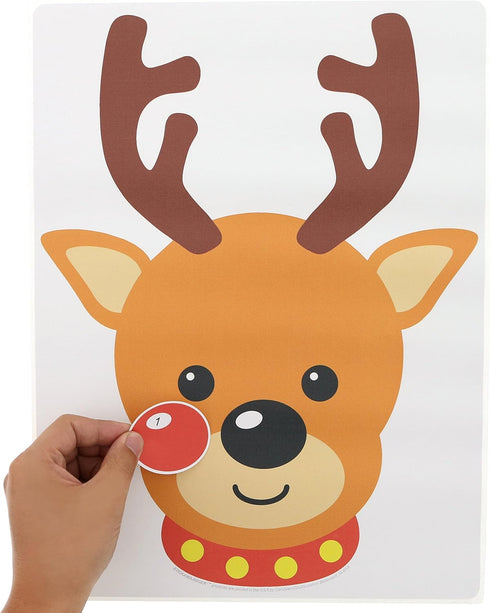 Stickamajigger Stick the Red Nose on the Reindeer Poster Game - Restickable Reusable...