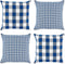 DII Decorative Square Throw Pillow Cover Collection Cotton, Machine Washable, Hidden Zipper, 18x18, Navy Gingham, 4 Piece...