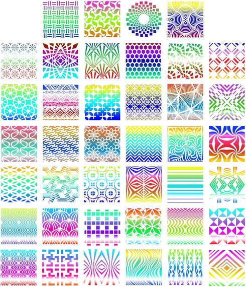 40 Pieces Geometric Stencils Painting Templates for Scrapbooking Cookie Tile Furniture Wall Floor Decor Craft Drawing Tracing DIY Art Supplies, 5....
