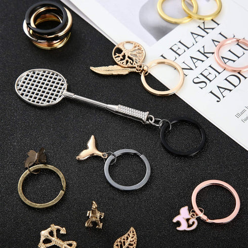 Ripeng 250 Pieces Flat Split Key Chain Rings Bulk 7 Colors Keychain Rings and 6 Colors Open Jump Loop, 25 Mm, 7 mm...