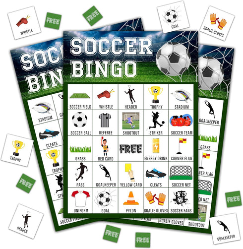 Soccer Bingo Game, Soccer Party Games Bingo Cards for Adults, Sports Party Games, Birthday Bingo, Soccer Party Favors Supplies Decorations, 24 Pla...