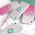 Slim Sparkly Case for iPhone SE 2020/SE 3 2022/8/7 with 360 Ring Holder Kickstand, Glitter, Silver...