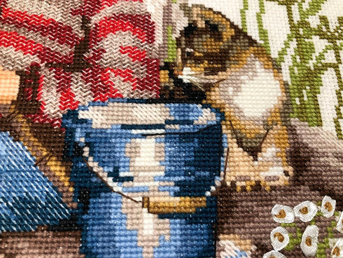 RIOLIS 1470 - Let's Go Fishing - Counted Cross Stitch Kit 12" x 12" 14 Count White AIDA 24 Colors...