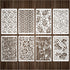Petal Flowers Layering Stencils for Crafts, Reusable Mixed Media Art Sea of Flowers Stencils Template, Geometric Retro Pattern Stencils for Painti...