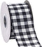 Ribbli Black and White Wired Ribbon, Buffalo Plaid Ribbon 2-1/2 Inch x Continuous 10 Yard,Burlap Ribbon for Big Bow,Wreath,Tree Decoration,Outdoor...