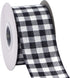 Ribbli Black and White Wired Ribbon, Buffalo Plaid Ribbon 2-1/2 Inch x Continuous 10 Yard,Burlap Ribbon for Big Bow,Wreath,Tree Decoration,Outdoor...