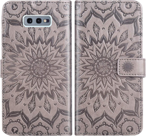 Phone Case for Samsung Galaxy S10e Wallet with Tempered Glass Screen Protector Leather Magnetic Flip Cover Card Holder Stand Cell Accessories Glax...