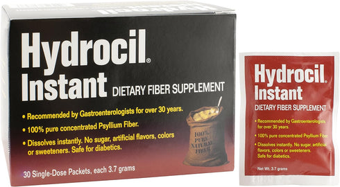 Dietary Fiber Supplement, Psyllium Husk Powder, 30 Single-Dose Packets...