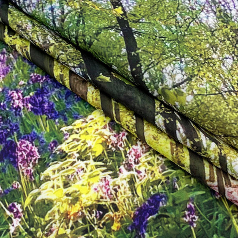HVEST Forest Sunshine Tapestry Wall Hanging Spring Purple Lavender Morning Sunlight Through Green Trees Tapestry Nature Landscape Tapestry for Liv...