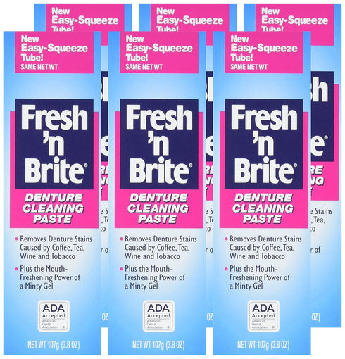 Fresh 'n Brite Denture Cleaning Paste For Dentures, Removable Partial Dentures, Retainers, Mouthguards, Nightguards, Fast Stain Removal, pack of 3...
