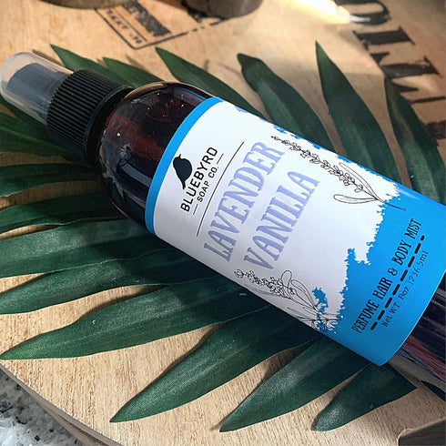 BLUEBYRD Soap Co. Lavender Vanilla Fragrance for Hair and Body | Alcohol Free Hair Perfume | Perfumed Hair and Body Mist -Sweet Vanilla & Relaxing...