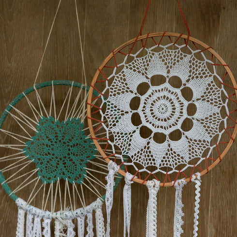 Heritage Lace White (Godiva) Crochet Envy 12" Round Dream Catcher...