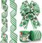 Palm Leaf Stripe Wired Edge Ribbon Tropical Green Floral Craft Fabric Ribbon for Summer Wreath Bow DIY Wrapping Party Decor, 2 Rolls, 20 Yard...