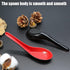 2PCS Asian Soup Spoons, Chinese Japanese Miso Ramen Wonton Dumpling Pho Rice Noodle Soba Soup Spoons, Red and Black Melamine Spoons...