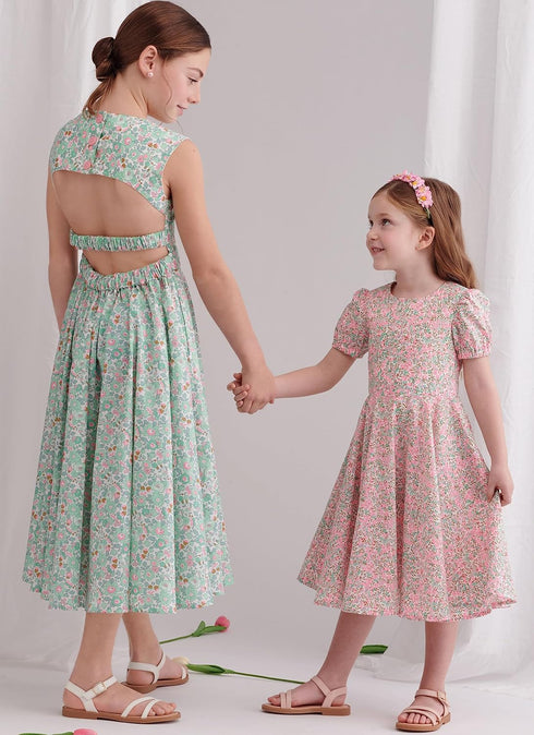 Simplicity Easy Children's and Girls' Party Dresses Sewing Pattern Packet, Design Code S9799, Sizes 7-8-10-12-14, Multicolor...