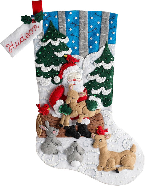 Bucilla Santa's Forest Family Kit Stocking, multi...