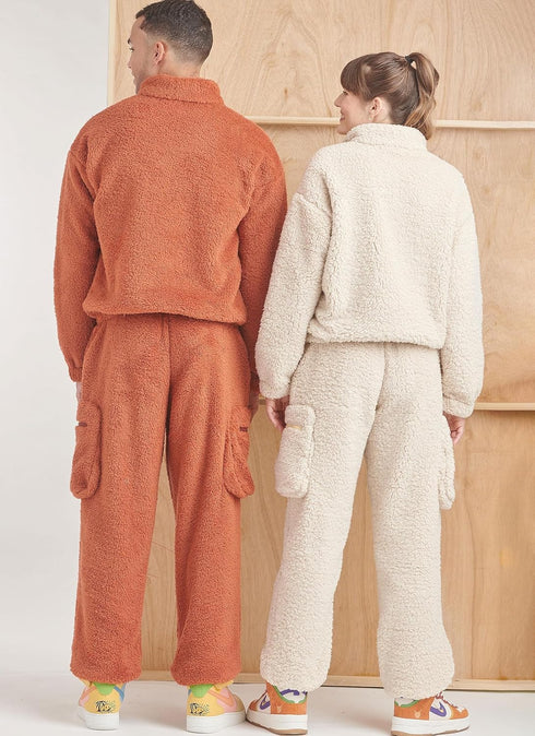 Simplicity Unisex Half Zip Sweatshirt and Pull-on Track Pants Sewing Pattern Kit, Design Code S9828, Sizes XS-S-M-L-XL-XXL, Multicolor...