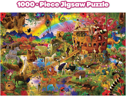 Toynk Noah's Ark Animal Puzzle for Adults and Kids | Difficult 1000 Piece Jigsaw Puzzle Toy | Fun Quarantine Gifts | Interactive Brain Teaser for ...