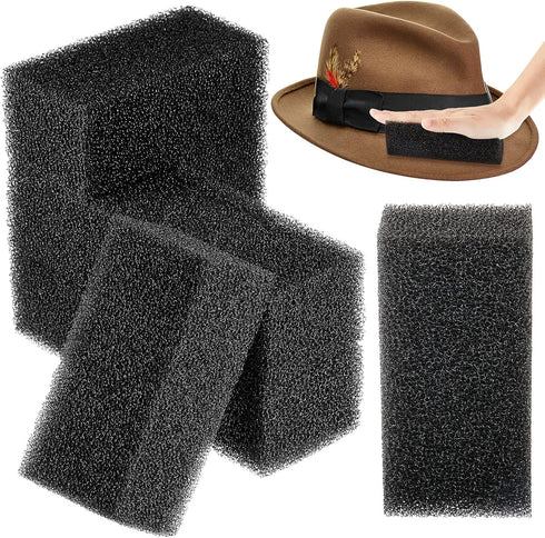 6 Pieces Hat Cleaning Sponge Felt Hat Sponge Cowboy Felt Hat Cleaner Kit Western Hat Brush Cleaning Removes Lint and Dirt for Wool Felt Straw Hats...