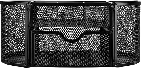Amazon Basics Mesh Desk Office Organizer, Black, 9.25" x 4.53" x 3.94"...