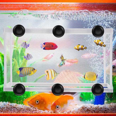 2 Pieces Fish Tank Breeder Net Mesh Fish Breeder Box Fish Hatchery Breeder Box Separation Net Plastic Frame Breeder Box Fry Hatchery Incubator Mes...