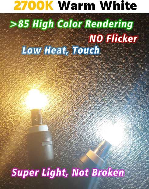 BA15S 1156 1141 1003 S8 SC Led Bulbs, 5Watt Low Voltage Bayonet Single Contact, 12-24V 500LM Warm White 2700K For RV, Landscape Interior Lights, C...
