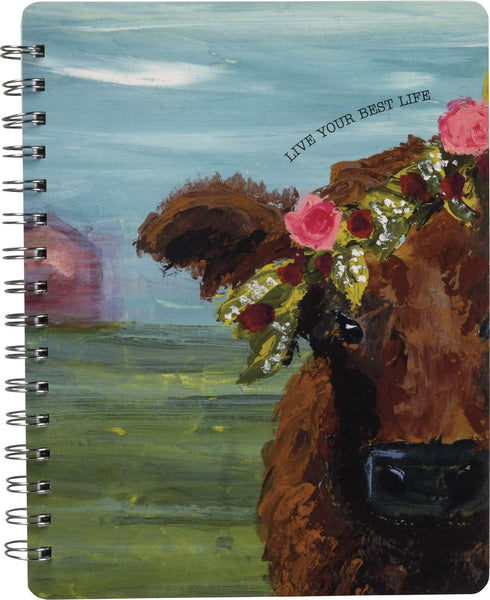 Primitives by Kathy Friendship Heart Gallery Spiral Notebook, 7" x 9", Live Your Best Life...