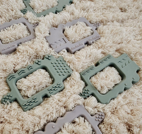 Moonkie Teething Toy, Safe & Easy to Hold BPA Free Silicone Baby Soothing Teethers, Prevent Finger Sucking Teether Toys Best for Babies 0-6 6-12 M...