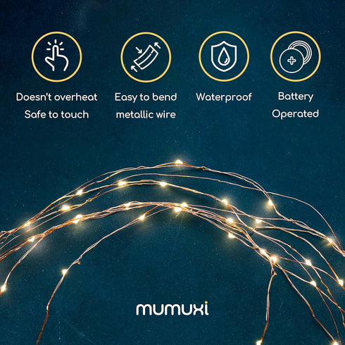 MUMUXI 24 Pack 7.2ft Fairy Lights Battery Operated String Lights, 20 Mini Battery Powered LEDs for Centerpiece Table Decorations, Wedding Party Be...