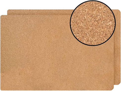 Dainty Home Foiled Granite Thick Cork Heat Resistant Dining Table Placemats Set of 2, 12" x 18" Rectangle, Marbled Silver, 2 Count - 2MC1218SI...