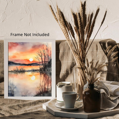 Posterizer 1 pcs- sea and beach themed oil painting style print 15-Landscape & Nature Art-Floral Botanical Art- Decor for Home & Office- unframed ...