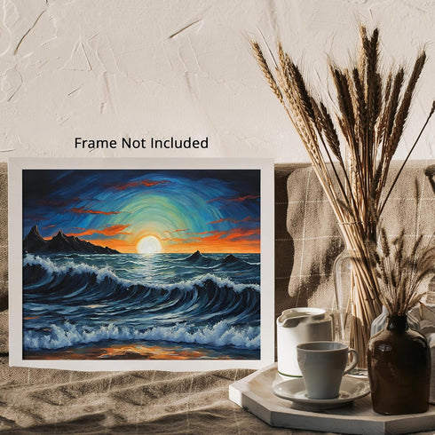 Posterizer 1 pcs- beach and the sea-abstract art 9-Landscape & Nature Art-Floral Botanical Art- Decor for Home & Office- unframed wall art...