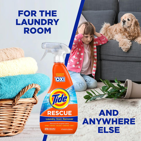 Tide Laundry Stain Remover with Oxi, Rescue Clothes, Upholstery, Carpet and more from Tough Stains, Enzyme Stain Remover, Travel Essential Spray, ...
