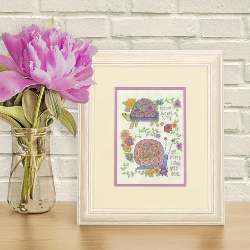Dimensions Take Your Time Counted Cross Stitch Kit for Beginners, 5" x 7", 14 Cnt. Ivory Aida 4 pcs...