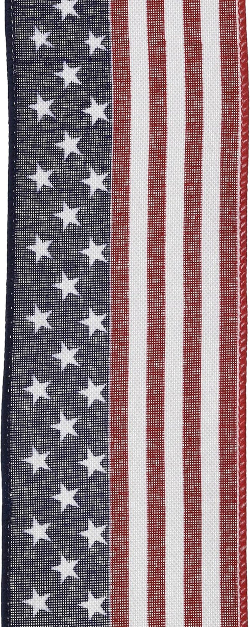 Craig Bachman Imports 8567339343 2.5" x 10 yd Red, White, Blue Stars/Stripes Ribbon...