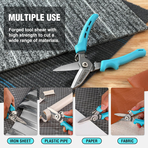 DURATECH 7 Inch Heavy Duty Scissors All Purpose, Industrial Scissors, Pruning Shears for Gardening with Serrated Blades, Built-in Spring, Lock Des...